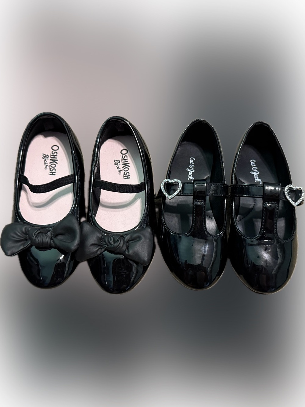Cat & Jack and OshKosh B'gosh Black Patent Girls Dress Shoes